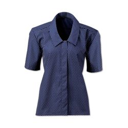 Womens flat collar spotty blouse Size 14 Navy spot print 