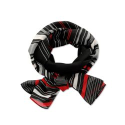 Womens Lightweight scarf Size One size Black striped red 