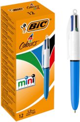 Bic 4 Colours Mini Pen Assorted Pack of 12