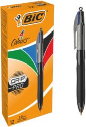 Bic 4 Colours Grip Pro Ballpoint Pen Assorted Pack of 12