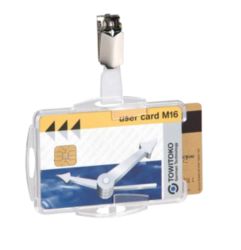 Pack 25 Clear Dual Security ID Holders with Clip