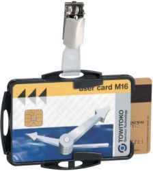 Pack 25 Red Dual Security ID Holders with Clip