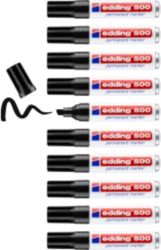 edding 500 Chisel Tip Permanent Marker Black Pack of 10