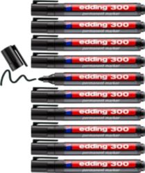 edding 300 Bullet Tip Permanent Marker Black Pack of 10