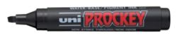 uni PROCKEY Chisel Tip Permanent Markers Black Pack of 12