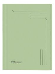 Office Depot Square Cut Manilla Folders Medium Weight Manilla 250gsm Foolscap Green Pack of 100