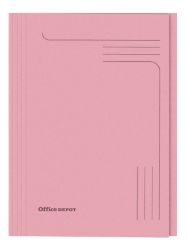 Office Depot Square Cut Manilla Folders Medium Weight Manilla 250gsm Foolscap Pink Pack of 100