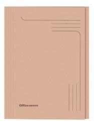 Office Depot Square Cut Manilla Folders Medium Weight Manilla 250gsm Foolscap Buff Pack of 100