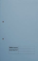 Office Depot Blue Foolscap Heavyweight Spring Coil Files With Pocket Pack of 25