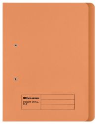 Office Depot Spring Coil Pocket Files Heavy Weight Manilla 285gsm Foolscap Orange Pack of 25