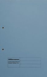 Office Depot Spring Coil Pocket Files Heavy Weight Manilla 285gsm Foolscap Blue Pack of 25