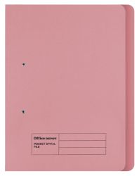 Office Depot Spring Coil Files Heavy Weight Manilla 285gsm Foolscap Pink Pack of 50