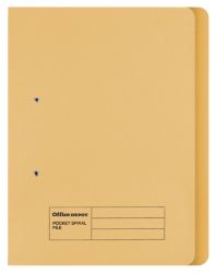 Office Depot Spring Coil Files Heavy Weight Manilla 285gsm Foolscap Yellow Pack of 50