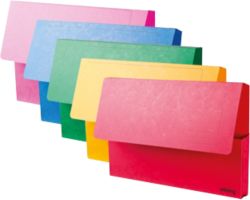 Office Depot Bright Manilla Document Wallets Heavy Weight Pressboard 285gsm Foolscap Assorted Pack of 10