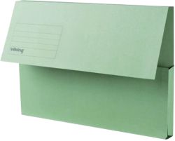 Office Depot Manilla Document Wallets Heavy Weight Manilla 285gsm Foolscap Green Pack of 50