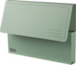 Office Depot Manilla Document Wallets Heavy Weight Manilla 285gsm A4 Green Pack of 50