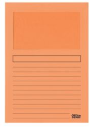 Office Depot Orange Window Cut Back Folders Pack of 50