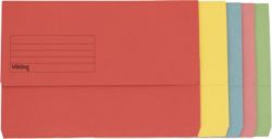 Office Depot Manilla Document Wallets Medium Weight Manilla 250gsm Foolscap Assorted Pack of 50
