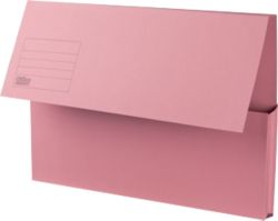 Office Depot Manilla Document Wallets Medium Weight Manilla 250gsm Foolscap Pink Pack of 50