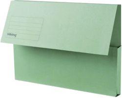Office Depot Manilla Document Wallets Medium Weight Manilla 250gsm Foolscap Green Pack of 50