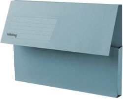 Office Depot Manilla Document Wallets Medium Weight Manilla 250gsm Foolscap Blue Pack of 50