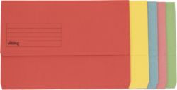 Office Depot Manilla Document Wallets Heavy Weight Manilla 285gsm Foolscap Assorted Pack of 50