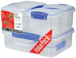 Sistema Pack of Six Rectangular Food Containers