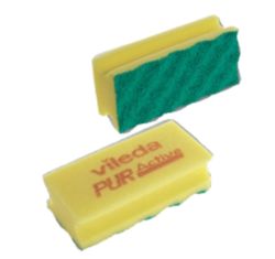 Pack of 10 Vileda PUR Active Foam Backed Scourer Yellow