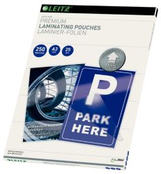 Leitz A3 250 Micron Lamination Pouches Pack 25