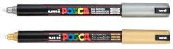uni Posca Marker PC1MR Twin Pack Gold and Silver