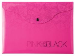 Pink Black Snap Wallet Polypropylene Pink