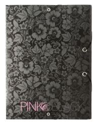 Pink Black Filing Box Black