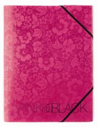 Pink Black 3 Flap Folder Pink