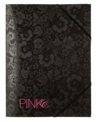 Pink Black 3 Flap Folder Black