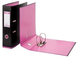 Elba A4 Lever Arch File 80mm Black Pink