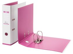 Elba A4 Lever Arch File 80mm White Pink