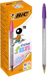 Bic Cristal Large Fashion Ballpoint Pens In Assorted Colours Pack of 20