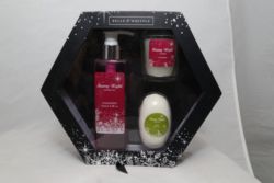 Belle and Whistle Starry Night 3 Piece Bath Set with Body Wash Soap and Candle 