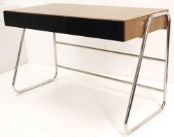 Juo Home Office Desk Walnut And Black 