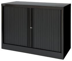 Bisley Side Tambour Cupboard Black 1016H x 1000W x 470Dmm