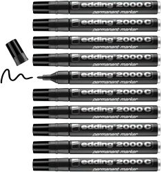 edding Bullet Tip Permanent Marker 2000C Black Pack of 10