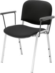 Dee stacking chairs 4 legged fixed arms Pack of 4  Midnight Black