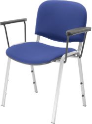 Dee stacking chairs 4 legged fixed arms Pack of 4  Mid Blue