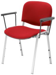 Dee stacking chairs 4 legged fixed arms Pack of 4  Fire Red