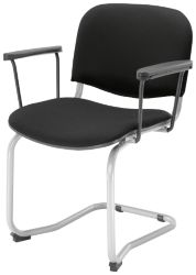 Dee stacking chairs Cantilever fixed arms Pack of 4  Midnight Black