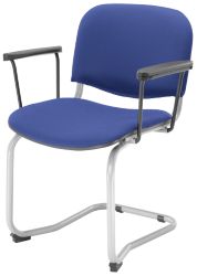 Dee stacking chairs Cantilever fixed arms Pack of 4  Mid Blue