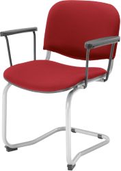 Dee stacking chairs Cantilever fixed arms Pack of 4  Fire Red