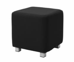Kate curved design reception seating cube stool midnight black