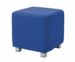 Kate curved design reception seating cube stool sea blue