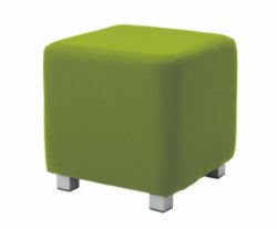 Kate curved design reception seating cube stool soft lime green